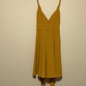 Mini Dress, Color: Yellow with tie in back, Size: Small, Brand: Windsor